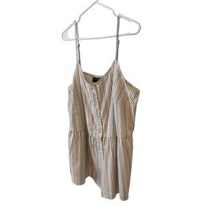 LANE BRYANT Spaghetti-Strap Button Front Striped Babydoll Top 22 NEW